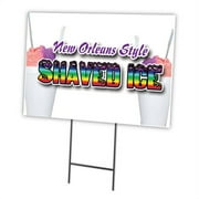 NEW ORLEANS STYLE SHAVED 18"x24" Yard Sign & Stake | Advertise Your Business | Stake Included Image On Front Only | Made in The USA