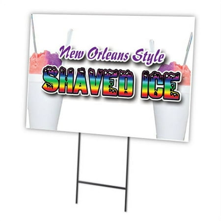 NEW ORLEANS STYLE SHAVED 18"x24" Yard Sign & Stake | Advertise Your Business | Stake Included Image On Front Only | Made in The USA