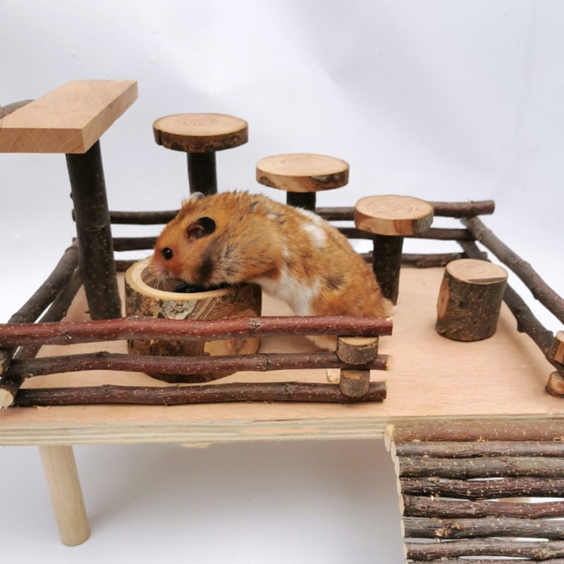 Zecic Small Pet Ladder Toy Hamster Cage Jumping Platform Entertainment Exercising Toy