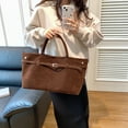 thumbnail image 5 of Women's Suede Tote Bag - Y2K Retro Vintage Shoulder Bag & Top-Handle Purse for Work, 2025 Fall New Arrival, 5 of 5