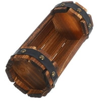 STOBOK Barrel Planter Carbonized Wood 1Pcs for Outdoor Planting