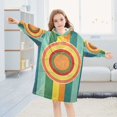 thumbnail image 5 of FORMRS Wearable Blanket Hoodie with Sleeves for Kids Cozy Flannel Sweatshirt, Colorful Stripes, 5 of 7