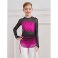 thumbnail image 5 of Doomiva Kids Girls Gradient Figure Skating Dress Shiny Rhinestone Mesh Long Sleeve Dance Competitions Training Outfit Hot Pink 8, 5 of 7
