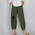 thumbnail image 1 of Pntutb Mujer Dama Casual Flores Imprimir Faja elástica Cintura Pantalones de pierna ancha Pantalones Pntutb Pntutb-8228, 1 of 5