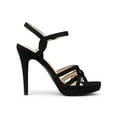thumbnail image 3 of BLISSFUL STEP Women's Strappy Platform Slingback Stiletto Heels Sandals Black 8, 3 of 8