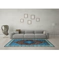 thumbnail image 3 of Ahgly Company Indoor Rectangle Persian Light Blue Traditional Area Rugs, 7' x 9', 3 of 4
