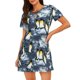 thumbnail image 1 of Easygdp Penguin Arctic Adventure Camisón de manga corta para mujer, informal, estampado, 1 of 6
