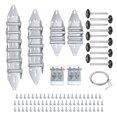 thumbnail image 1 of Charnière de Porte de Garage & Kit de Réglage à Rouleau, Ensemble de Porte de Garage 6200ZZ Rouleau Noir Sans Couverture pour Porte 16 x 7 Pieds, 1 of 6