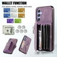 thumbnail image 2 of ELEHOLD Crossbody Wallet Case For Samsung Galaxy A72,with RFID Card Slots Zipper Pocket Kickstand Function Shockproof Purse Case with Detachable Shoulder Strap,Purple, 2 of 7