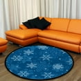 thumbnail image 4 of FREEAM Kids Round Nursery Area Rug 4 ft Christmas Snowflakes in Blue Colors Non Slip Play Mats for Kids Boys Girls Playing Room Living Room, 4 of 6