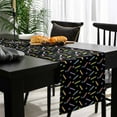 thumbnail image 4 of Cartoon Cotton Linen Table Runner 13 x 90 inch Cute Colorful Pencil Paw Print Funny Black Non-slip Rectangular Dining Table Decor for Wedding Party Holiday Dinner, 4 of 8