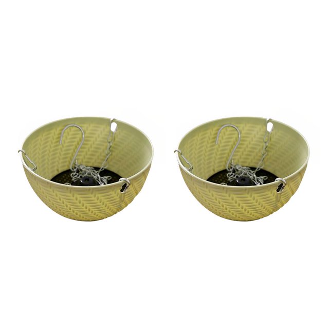Moyic Jardinera colgante Flor Planta Percha Cesta Mano de obra fina Patio Type2 NO2