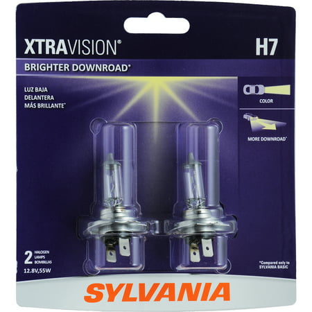 SYLVANIA H7 XtraVision Halogen Headlight Bulb, Pack of