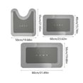 thumbnail image 3 of Konghyp Bathroom Mat Set – 3 Piece Super Absorbent Toilet Mats, Machine Washable with Non-Slip Backing, Quick-Dry, Perfect for Home, Hotel, Shower Room, 3 of 6