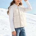 thumbnail image 5 of StSilkitty Puffer Vest for Boys Girls Sleeveless Crew Neck Button down Jacket Vests with Pockets Winter Outdoor Warm Outerwear, 5 of 8