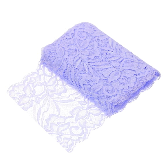 Uxcell 6" Wide 5 Yard Lace Ribbon Floral Pattern Light Purple Lace Trim Ribbon