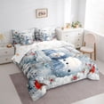 thumbnail image 3 of Homewish Kawaii Xmas Snowman Snowflake Twin Bedding Sets 7-Piece for Kids Children Teens,Red Sparrows Bedding Comforter Set Microfiber,Merry Christmas Breathable Sheet Sets,Lightweight Room Decor, 3 of 8