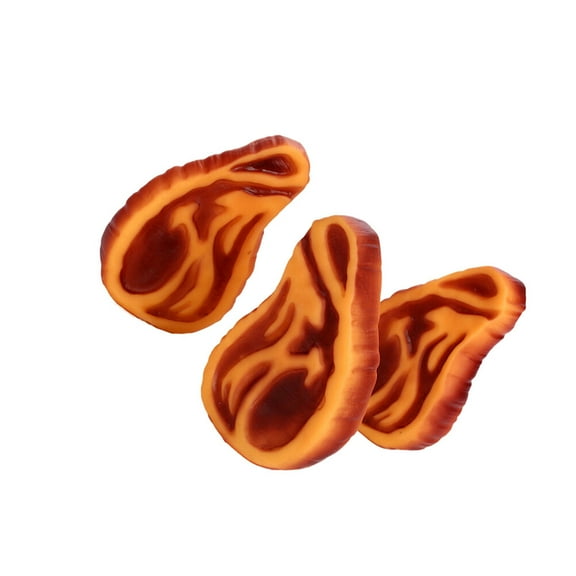 LABSERRON 1Set Dog Toy Squeaky in Light Brown Steak Form for Chewing and Tossing by Small Puppies