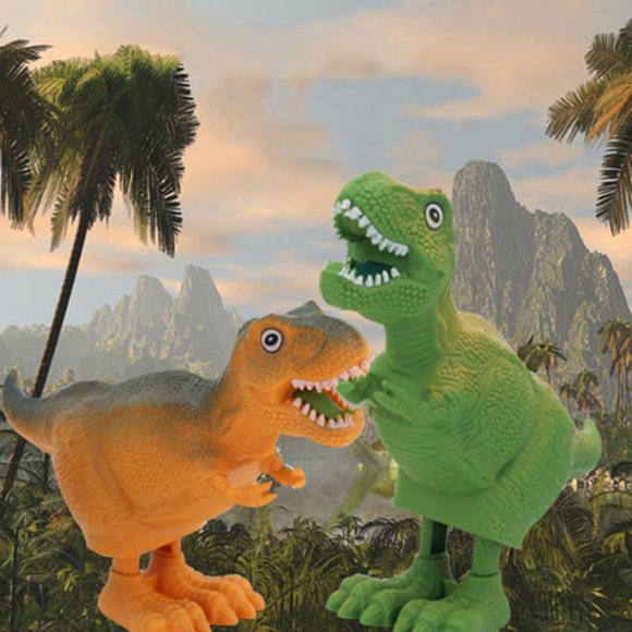 OULII 4Pcs Wind Up Dinosaurs Dino Clockwork Toys Assorted Color Parent Child Communication for Prize Boxes