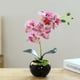 thumbnail image 4 of Bonsái de orquídeas artificiales Bearachild con maceta de cerámica simulación Phalaenopsis Decoración Rosado morado, 4 of 6