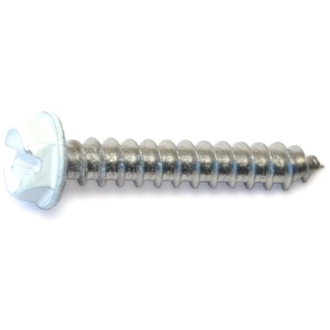 15 Pack White Hex Head Sheet Metal Screws - #8 X 1-1/2 Inch, Stainless Steel, Painted Finish, Hex Washer Head