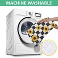 thumbnail image 6 of Black White Checker Sunflower Pattern Square Tablecloth,Waterproof Square Table Cover,Wipeable Spillproof Washable Table Cover for Home Kitchen Party Decor 52"x52"(132x132cm), 6 of 6