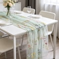 thumbnail image 5 of Fresh 3D Embroidery Floral Sheer Table Runner Polyester Lightweight Draping Table Flag Home Wedding Party Soft Furnishing, 5 of 6