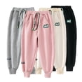 thumbnail image 3 of LYMAYTER Boys Girls Fleece Pants for Kids Toddler Thickened Warm Casual Trousers Baby Jogger Sweat Pants 3-10 Years, 3 of 8