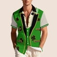 thumbnail image 5 of Handshe Unisex Short Sleeve Button-Up Shirt with St. Patrick's Day Print for Holiday, Party and Casual Wear, 5 of 9