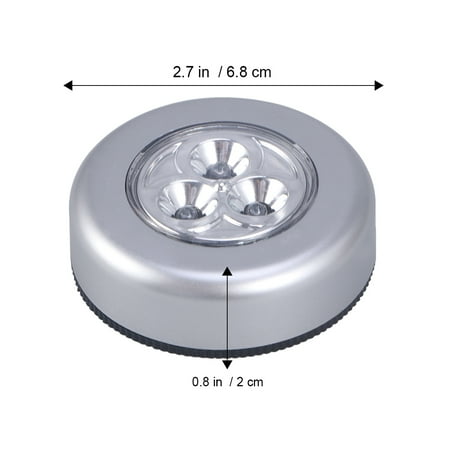 

Frcolor 6Pcs Battery Powered Click 3-LED Push Light Lamp (White Light)