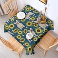 thumbnail image 2 of French Bulldog Sunflowers Floral Square Tablecloth,Waterproof Square Table Cover,Wipeable Spillproof Washable Table Cover for Home Kitchen Party Decor 52"x52"(132x132cm), 2 of 6