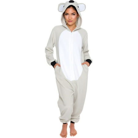 Silver Lilly Adult Slim Fit One Piece Halloween Costume Koala Pajamas