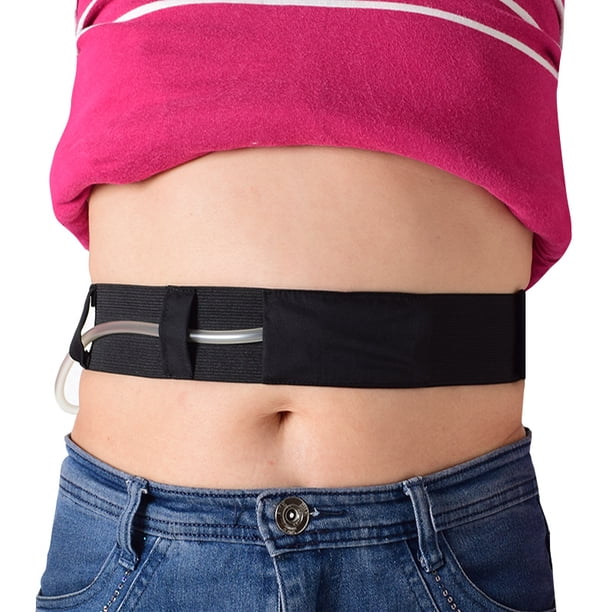 Cinturón de conducto de diálisis peritoneal negro Cinturón de soporte abdominal transpirable ajustable