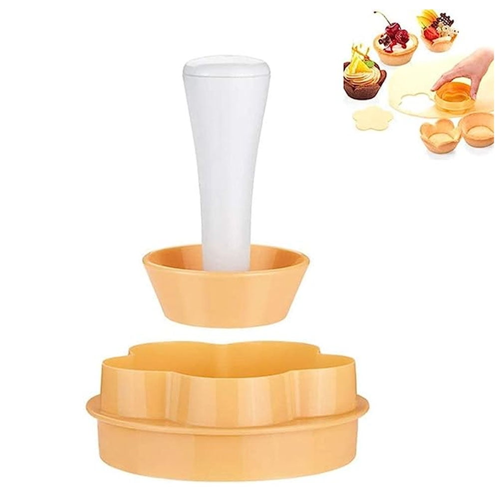 Dsseng Plastic Pastry Tamper Tart Shell Molds Tart Cutter Flowerround