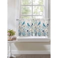 thumbnail image 4 of Blue Flowers 2 Panel Kitchen Curtains for Small Windows, Spring Birds Rustic Floral Pastoral Plants Bathroom Tier Curtain, Short Window Treatment for Bedroom/Living Room 55"x24", 4 of 6