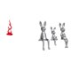 thumbnail image 1 of Escultura abstracta de fuego, adorno de cerámica, figura de conejo sentado, estatua en miniatura, ideal para oficina, sala de estar, dormitorio, estan, 1 of 8