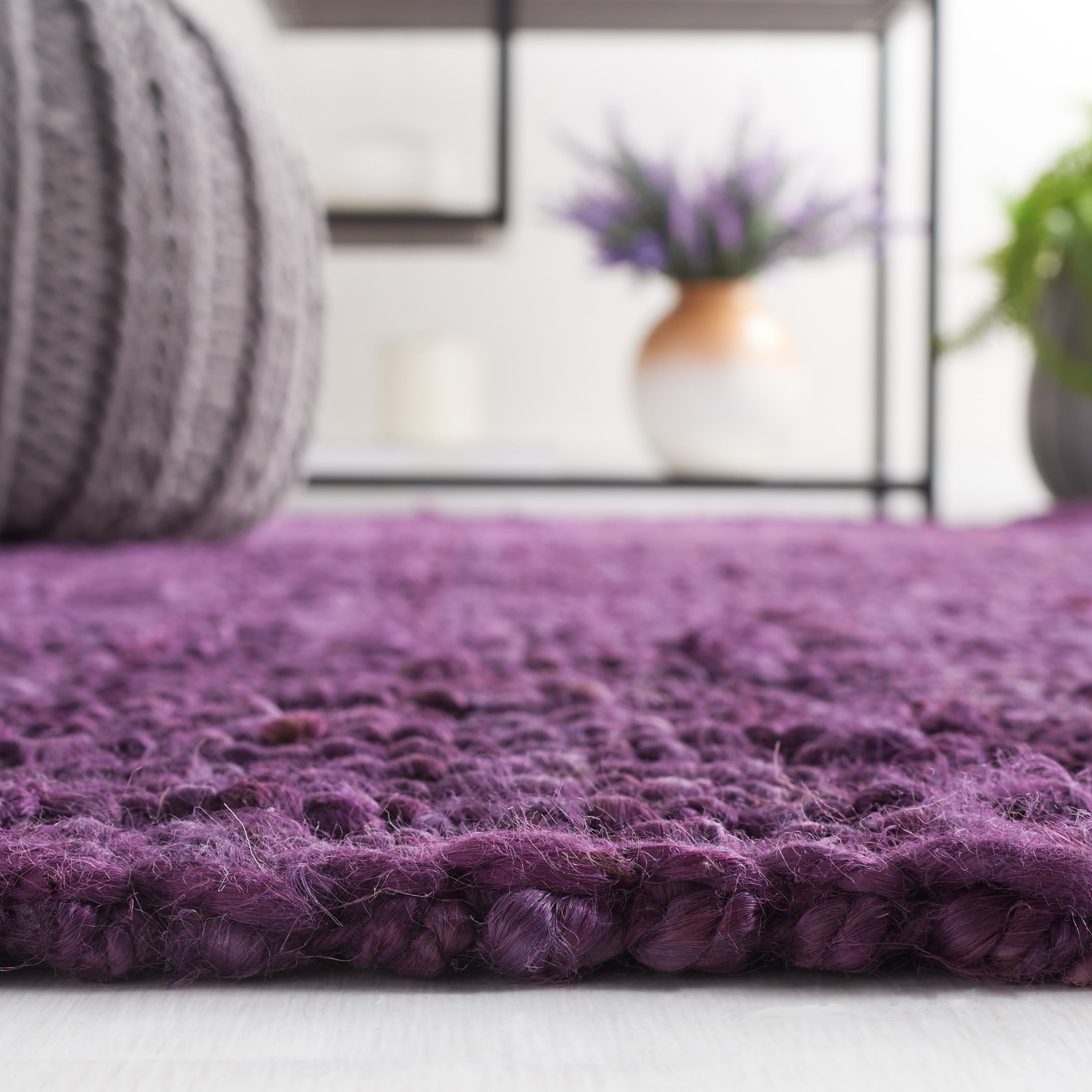 Safavieh Natural Fiber Levi Solid Runner Rug, Purple, 2'6" x 6'