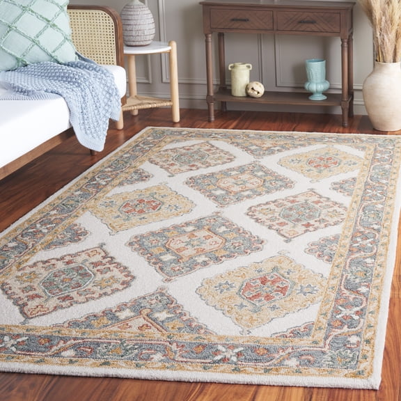 Safavieh Metro Jean Medallion Area Rug, Ivory/Gray, 6' x 6' Square