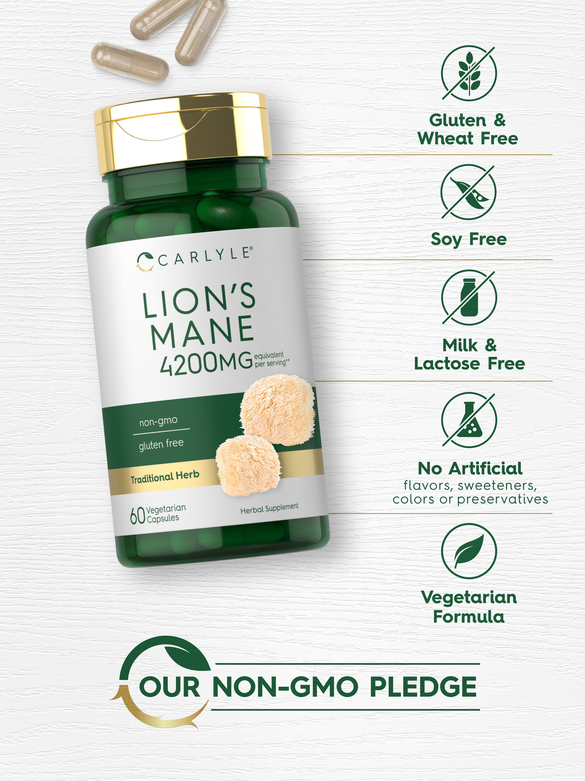 lions mane and acetyl l-carnitine hcl Lion's Lions Mane Supplement Capsules |