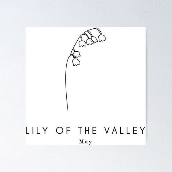 Minimalist May Birth Flower Poster Wall Art, Modern Wall Decor For Living Room Bedroom, 8x12 UNFRAMED