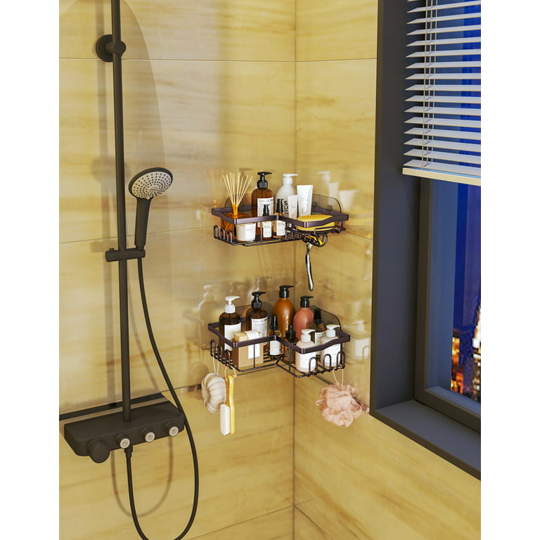 HapiRm Corner Shower Caddy with Shampoo Holder, 2-Pack Shower