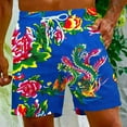thumbnail image 2 of Penkiiy Chinese Style Big Peony Red Shorts Pant for Men Mens Summer Casual Swim Trunks, 3D Print Fashion Board Shorts Beachwear Pants XL Blue, 2 of 9