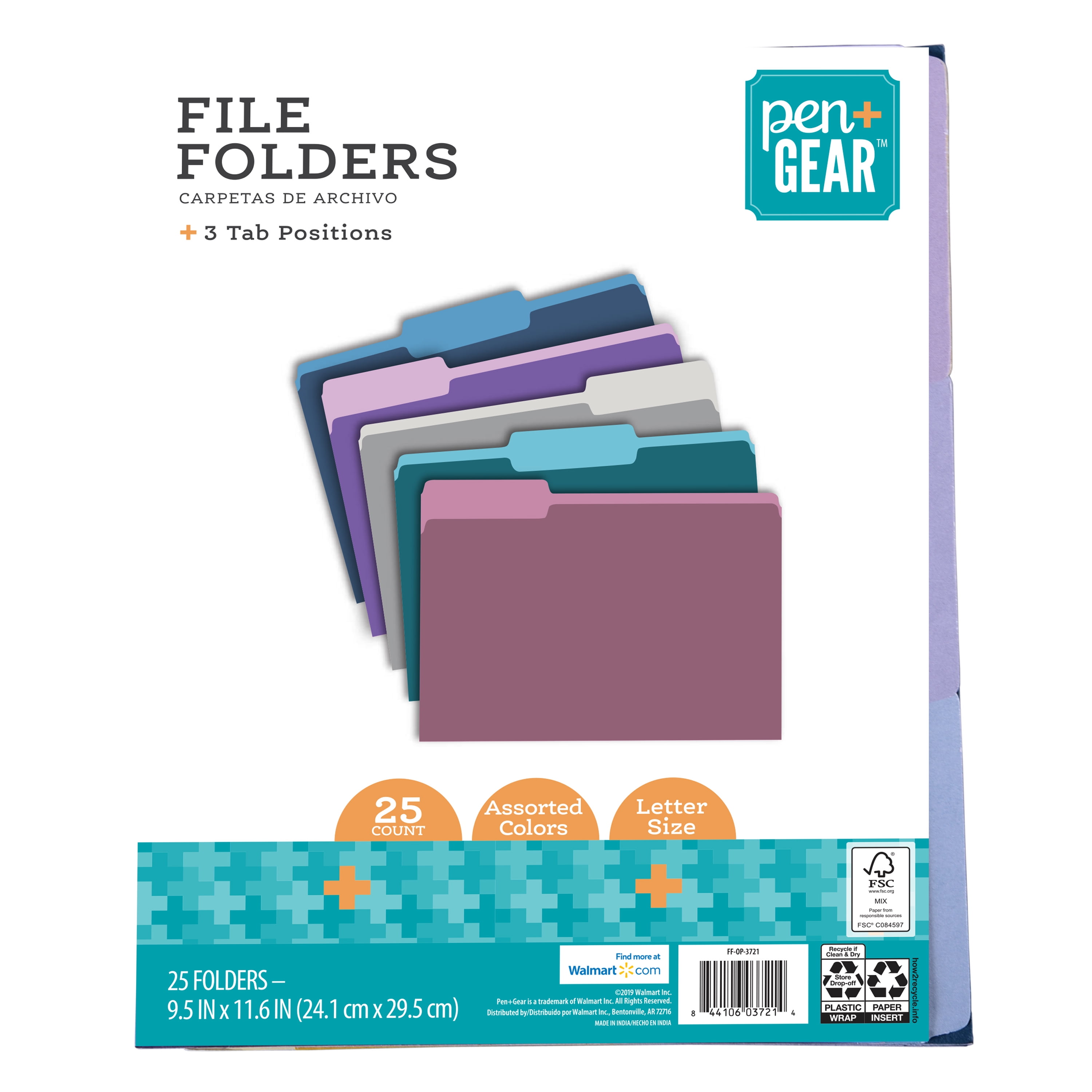 Jewel-Tone Colors 25 Per Box Basics Hanging Folders Letter Size 