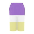 thumbnail image 5 of YUEJUIR Yoga Capris with Pockets for Women Women's Fashion Gradient Print Pocket Shorts Yoga Capris for Women Ladies Capri Pants Flowy Pants for Women (Purple,L), 5 of 5