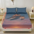 thumbnail image 2 of Jiueut Turtle Lantern Pattern Queen Size Bed Sheet Set, 3 Pieces Fitted Sheet with 9.8" Deep Pocket 2 Comfortable Pillow Cover Bedroom Decoration with Elastic Band, 2 of 7