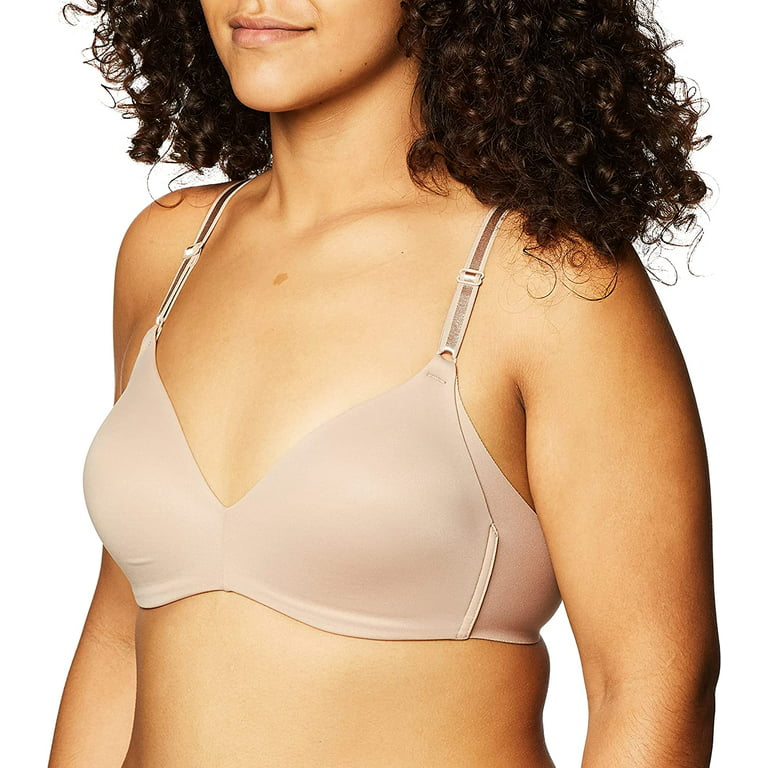 Warners Womens No Side Effects Underarm-Smoothing Comfort  Wireless Lightly Lined T-Shirt Bra 1056