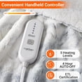 thumbnail image 4 of Lumiparty Heated Electric Throw Blanket 50" x 60", Fast Heating Electric Blankets with 5 Heating Levels & 4 Hours Auto Off, Soft Thicken PV Plush Heat Throws for Couch, White, 4 of 7