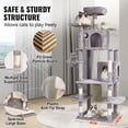 thumbnail image 3 of Torre para gatos Cat Tree VEVOR de 68,5 pulgadas con 2 condominios para gatos, gris claro, 3 of 9