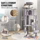 thumbnail image 3 of Torre para gatos Cat Tree VEVOR de 68,5 pulgadas con 2 condominios para gatos, gris claro, 3 of 9