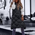thumbnail image 2 of ZMHEGW Coat Vest Coat Quilted Vest Outdoor Winter Jacket With Pockets Down Women's Jacket Sleeveless Down Quilted With Hood Warm Long Women's Cardigan, 2 of 5